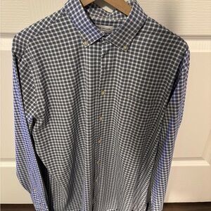 Peter Millar Blue and White Checkered Shirt